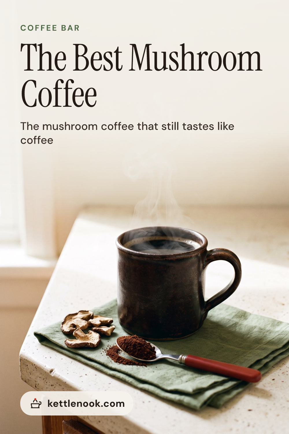 Pinterest pin for The Best Mushroom Coffee